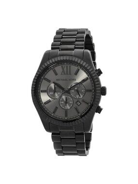 NWT Michael Kors Lexington Chronograph Quartz Black Dial Watch